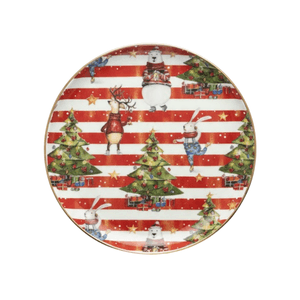 Prato Para Bolo Com Pe Natalino 20Cm - Ce Porcelanas